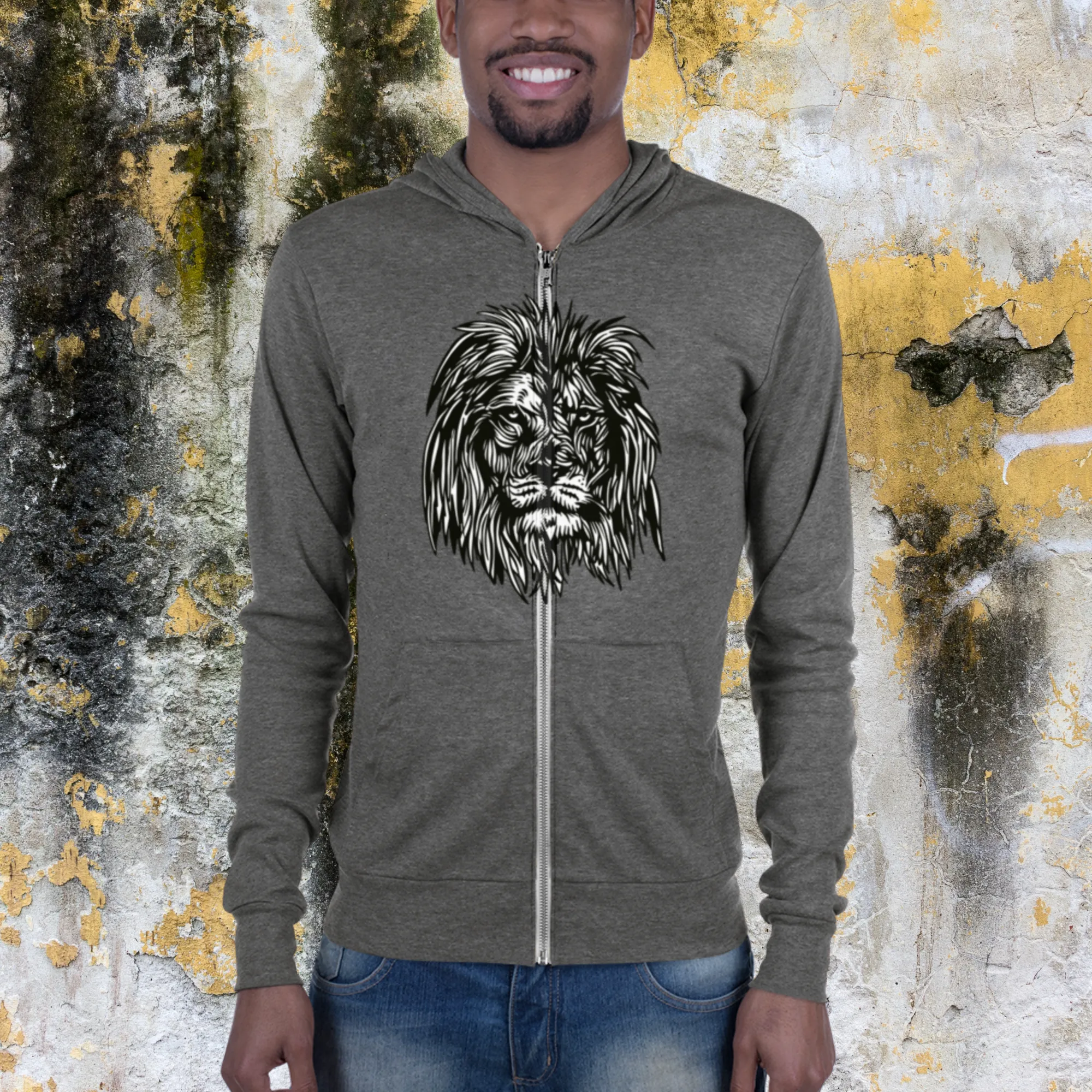 "CONCRETE JUNGLE" Unisex Lightweight Zip Hoodie