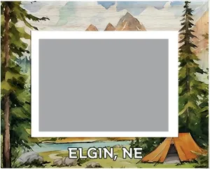 R and R Imports Elgin Nebraska Souvenir Wooden Photo Frame Camping Tent Design Horizontal