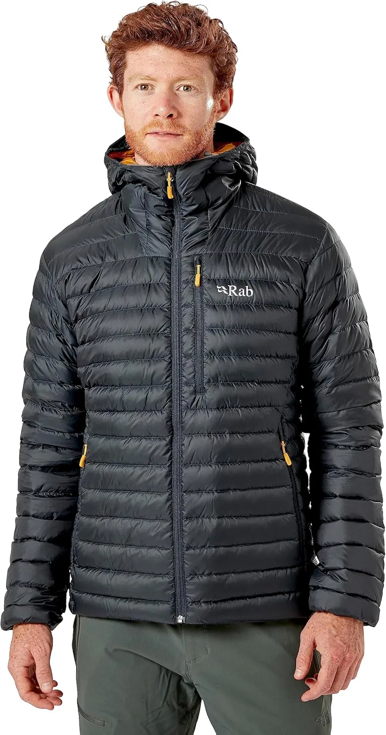 Rab Men's Microlight Alpine 700-Fill Down Hooded Puffer Jacket for Hiking & Skiing