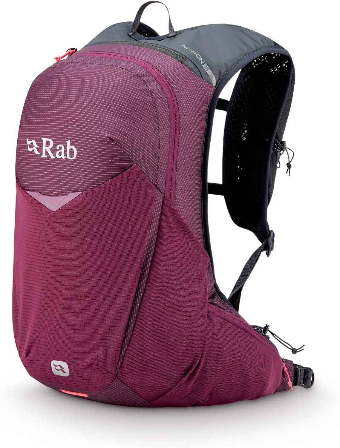 Rab Nitron Lightweight Hydration Pack - Comfortable Daypack for Hiking, Trekking, & Trail Running - Mulberry - 18-Liter (Back Length - Medium)