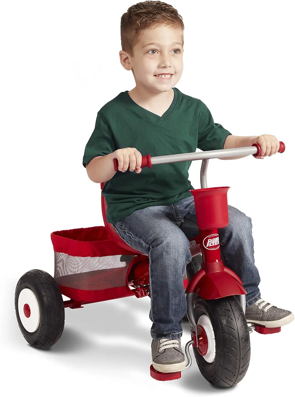 Radio Flyer Ultimate All-Terrain Stroll 'N Trike, Kids and Toddler Tricycle, Red Toddler Bike, for Ages 9 Months - 5 Years