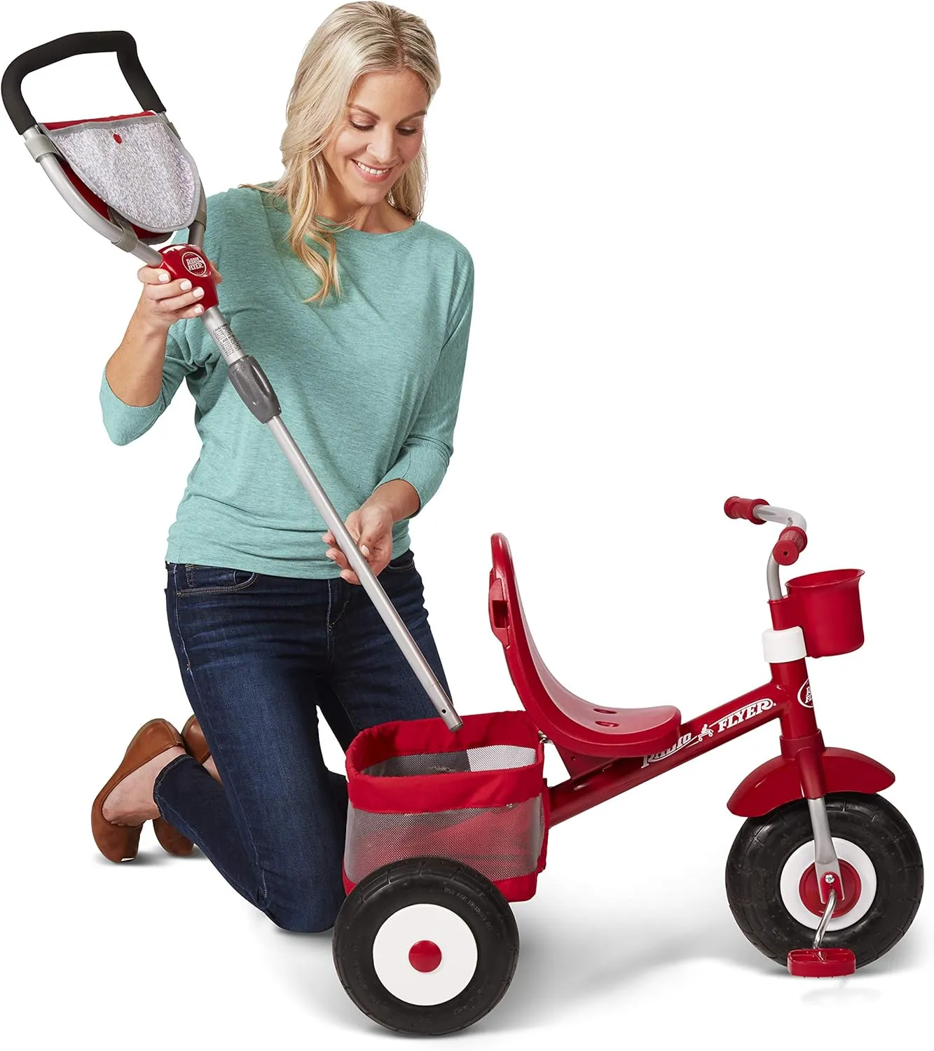 Radio Flyer Ultimate All-Terrain Stroll 'N Trike, Kids and Toddler Tricycle, Red Toddler Bike, for Ages 9 Months - 5 Years