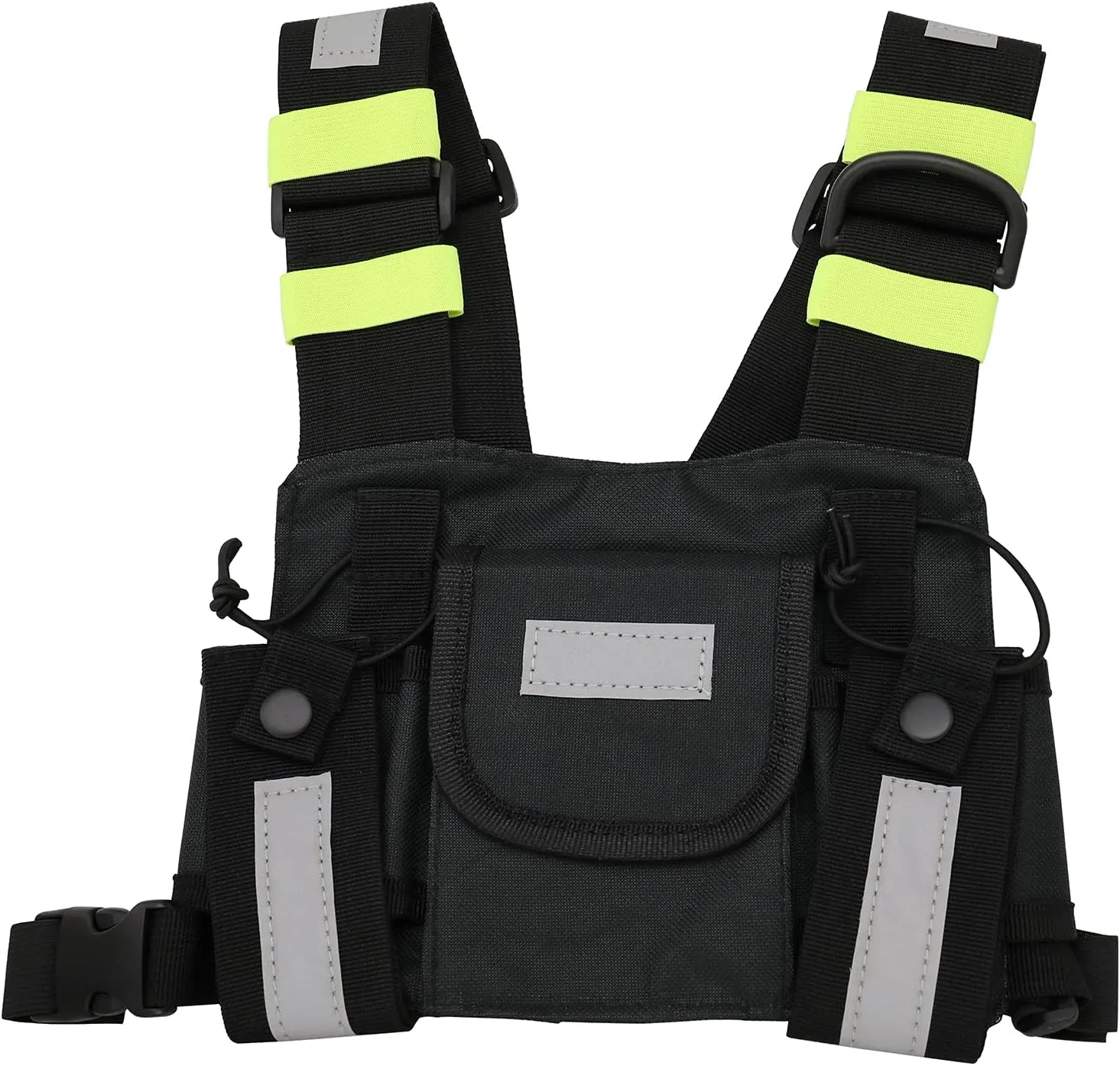 Radio Shoulder Holster Reflective Band Chest Harness Holder Vest Rig for Two Way Radio Chest Front Pack Pouch Walkie Talkie Case