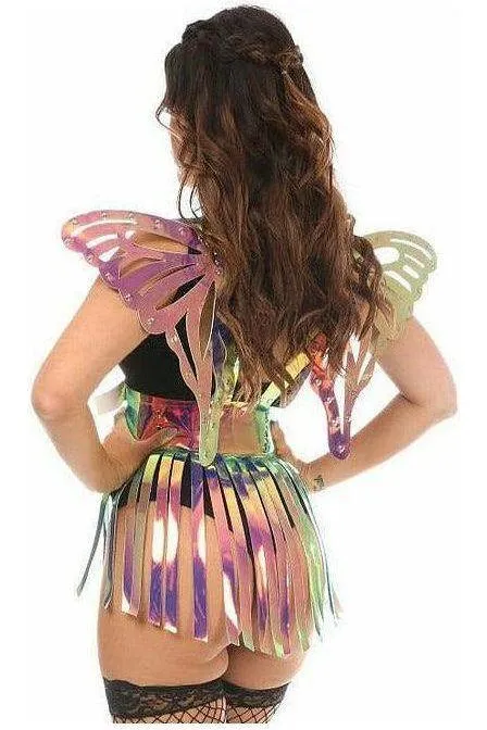 Rainbow Gold Holo Large Butterfly Wing Body Harness