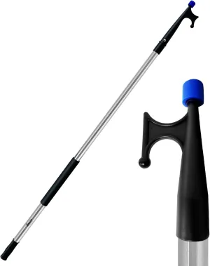 RainierSupplyCo Boat Hook with Telescoping Extension Push Pole for Docking & Mooring - Extends from 4.5 to 8 ft - Floating & Lightweight Boating Pole with Nylon Tip & Threaded End for Boat Accessories
