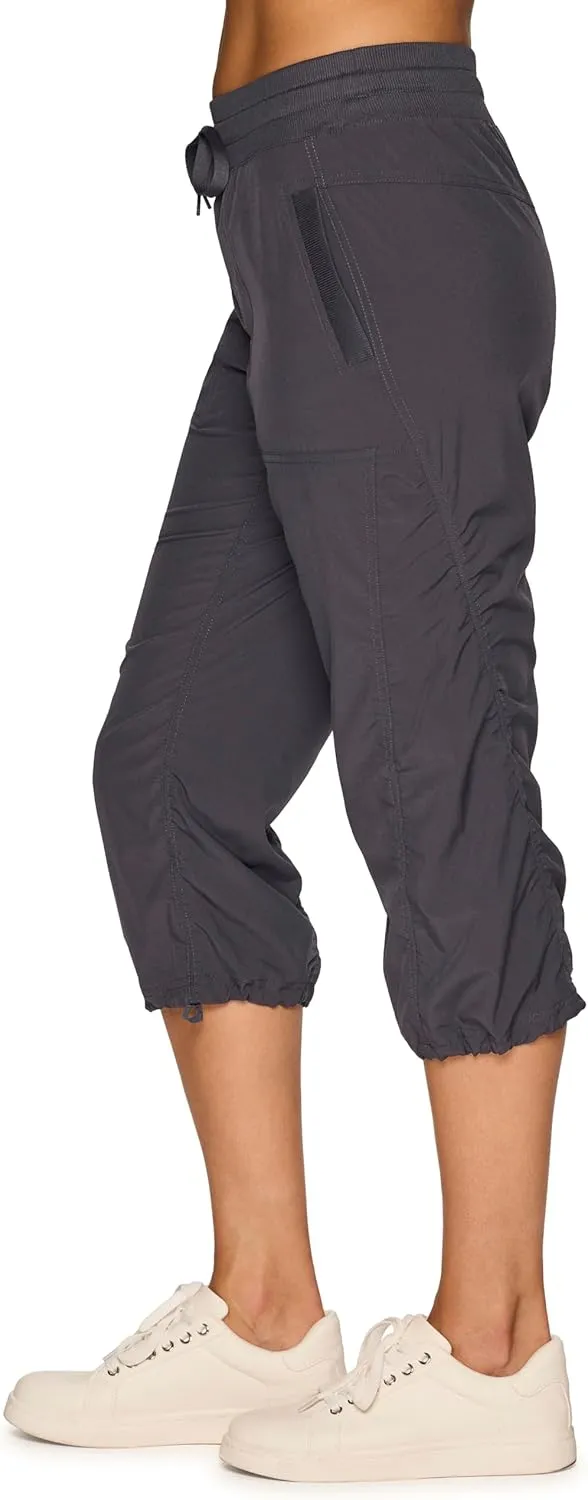 RBX Active Capri Pants for Women Joggers Stretch Lightweight Women’s Casual Pant Capri with Drawstring