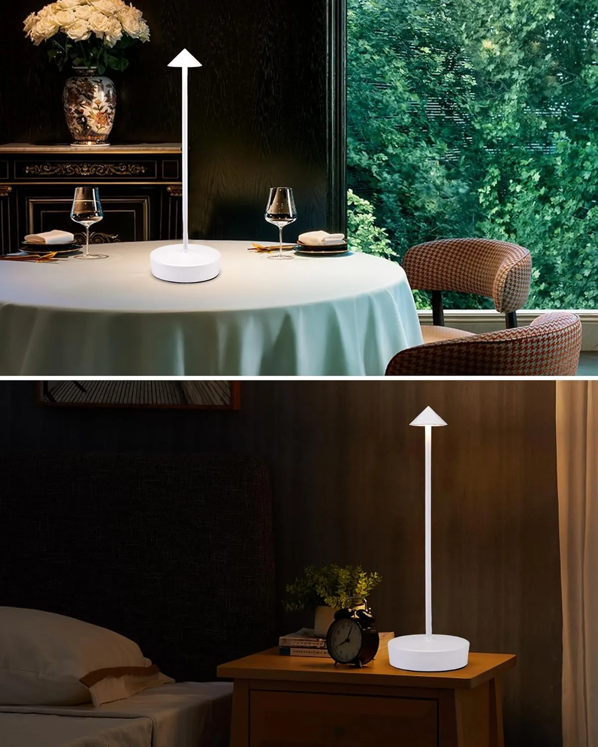 Rechargeable Cordless Table Lamp, 7000mAh Portable Led Table Light 2 Pack, Battery Operated Lamp Waterproof, Outdoor Table Lamp for Dining Restaurant Patio Bedroom Office