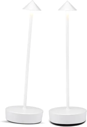 Rechargeable Cordless Table Lamp, 7000mAh Portable Led Table Light 2 Pack, Battery Operated Lamp Waterproof, Outdoor Table Lamp for Dining Restaurant Patio Bedroom Office