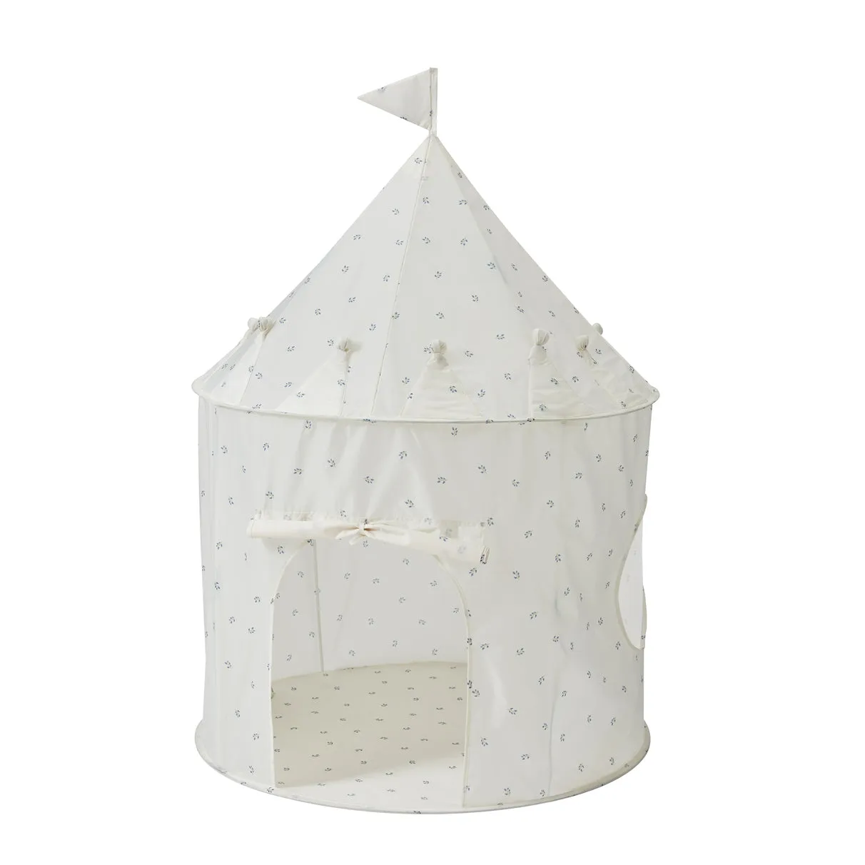 Recycled Fabric Play Tent Castle 3 Sprouts Blueberry Ivory