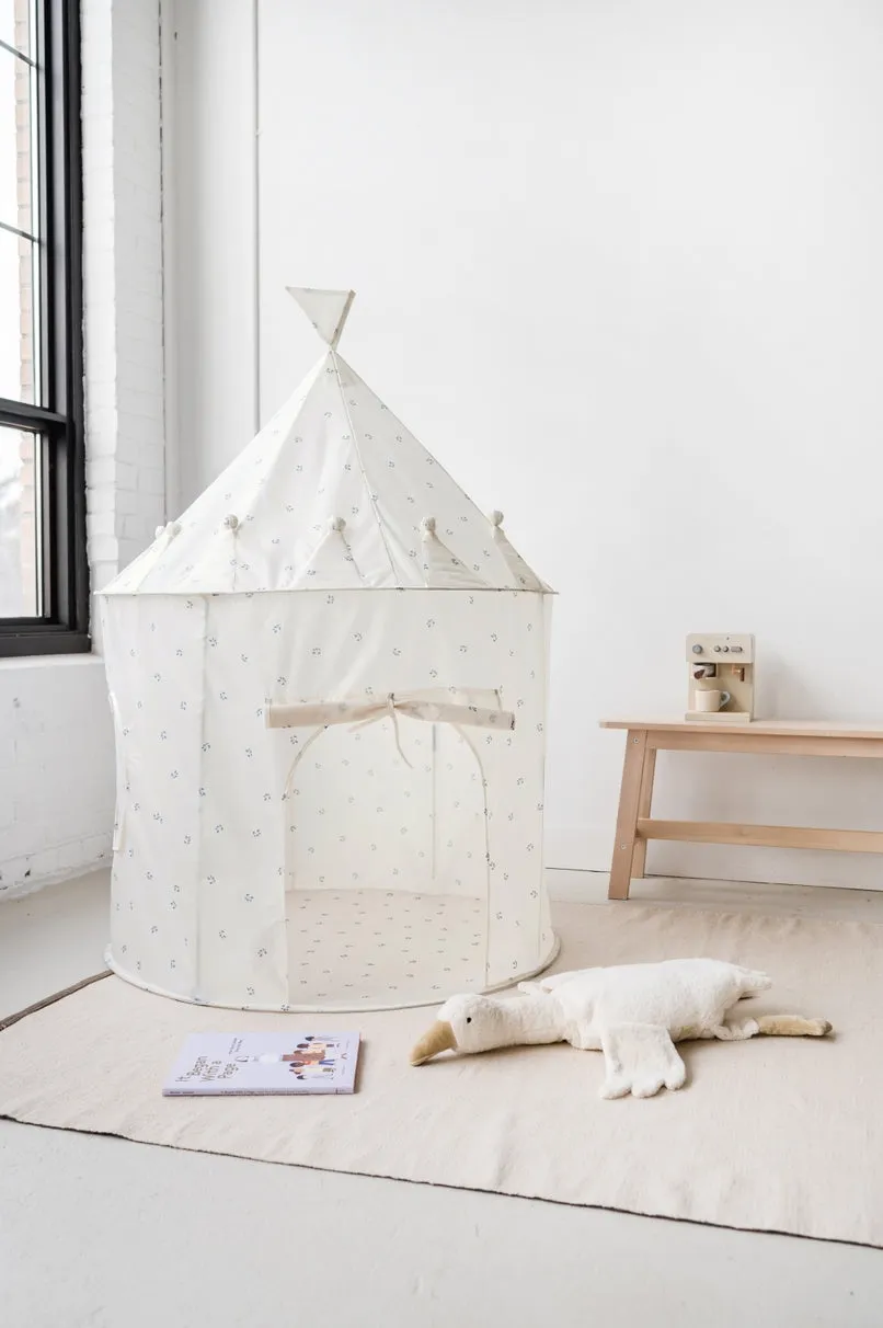 Recycled Fabric Play Tent Castle 3 Sprouts Blueberry Ivory