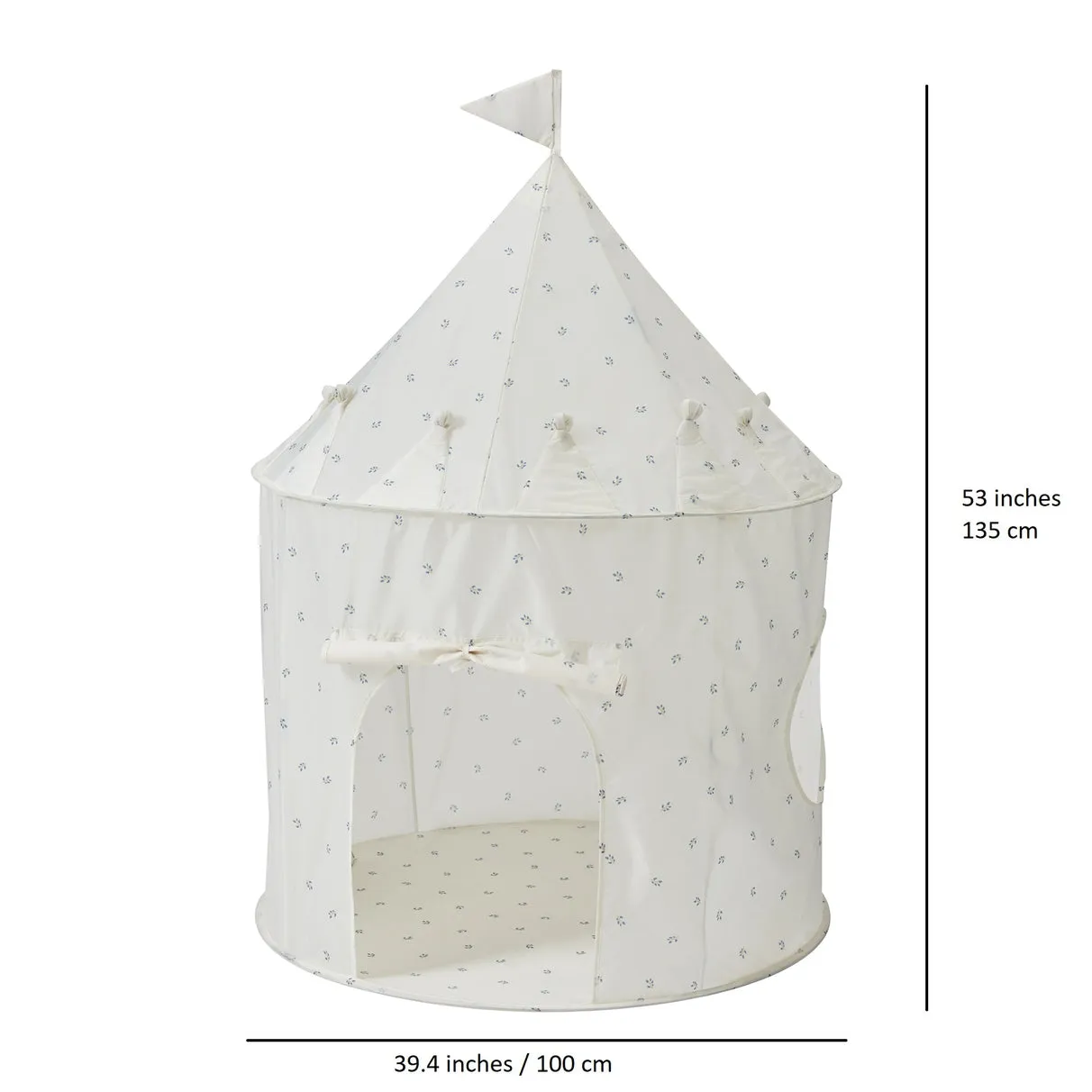 Recycled Fabric Play Tent Castle 3 Sprouts Blueberry Ivory