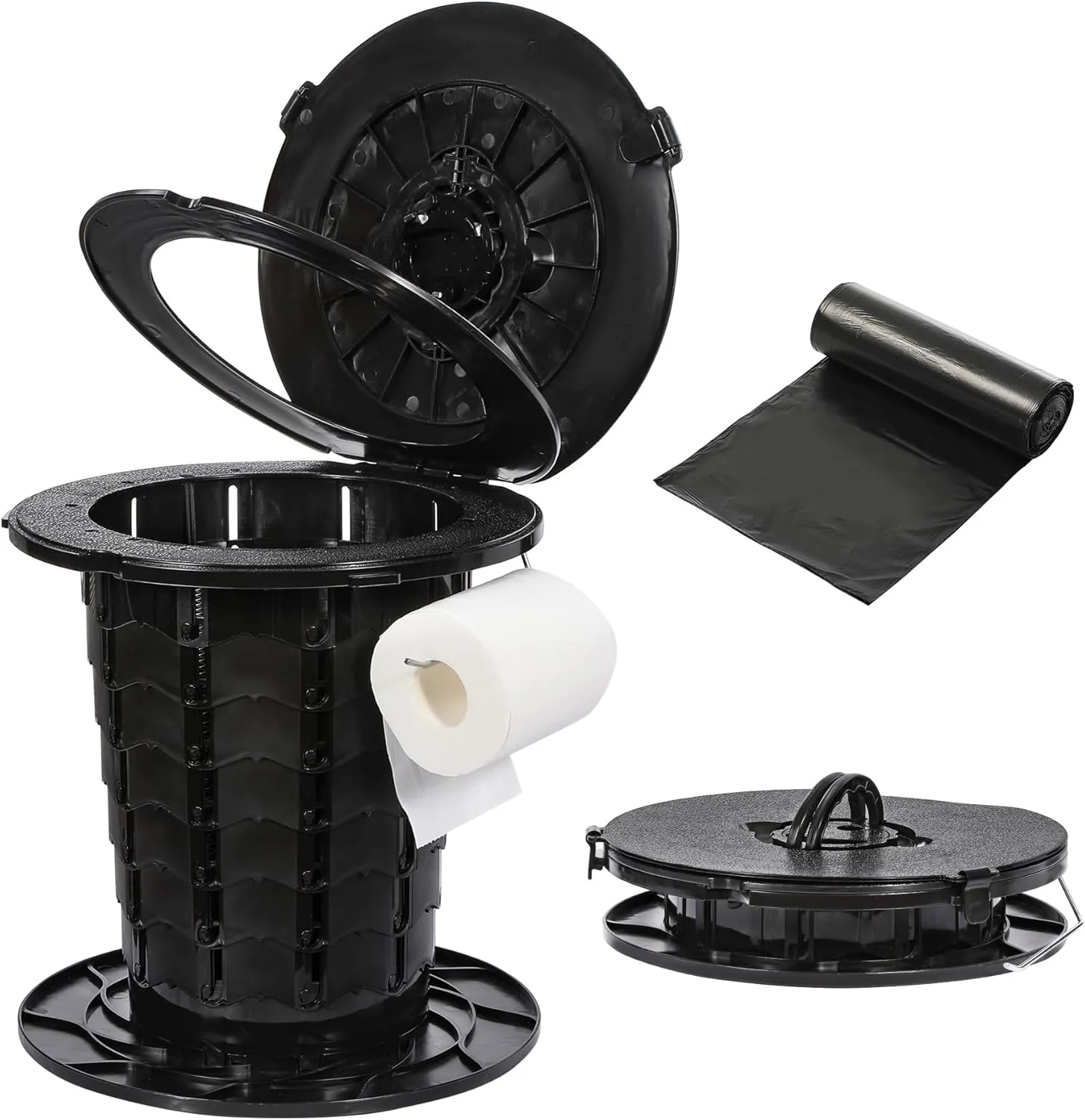 REDCAMP XL Portable Camping Toilet with 20 Bags, Travel Toilet with 7 Levels Adjustable Heights for Car, Travel, Camping, Hiking