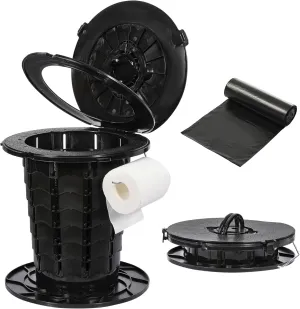 REDCAMP XL Portable Camping Toilet with 20 Bags, Travel Toilet with 7 Levels Adjustable Heights for Car, Travel, Camping, Hiking