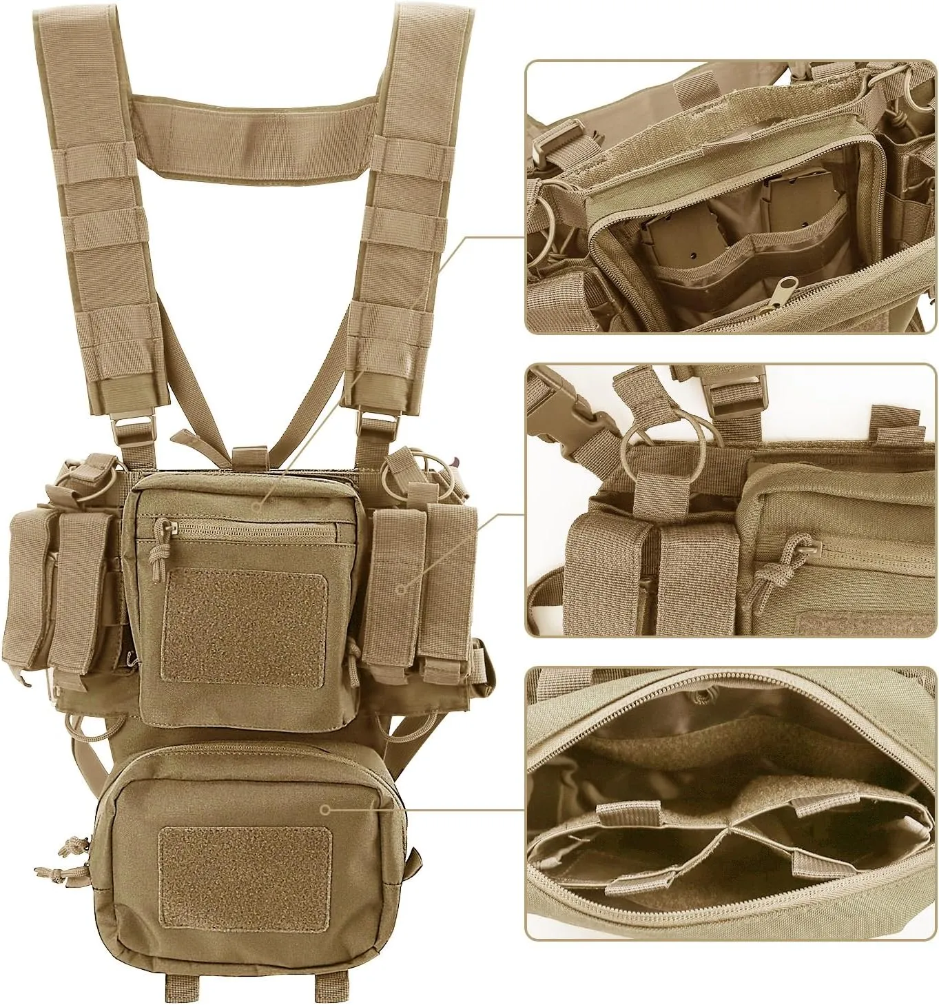 REEBOW GEAR Tactical Chest Rig Black/Grey/Tan