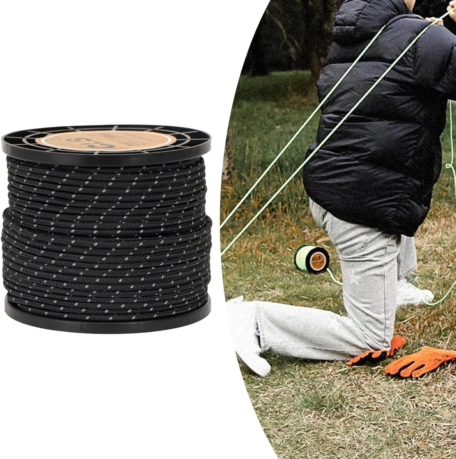 Reflective guyline Tent Cord Camp Rope Multipurpose Lightweight Reflective Tent Rope for Tent Tarp Outdoor Activities Hiking