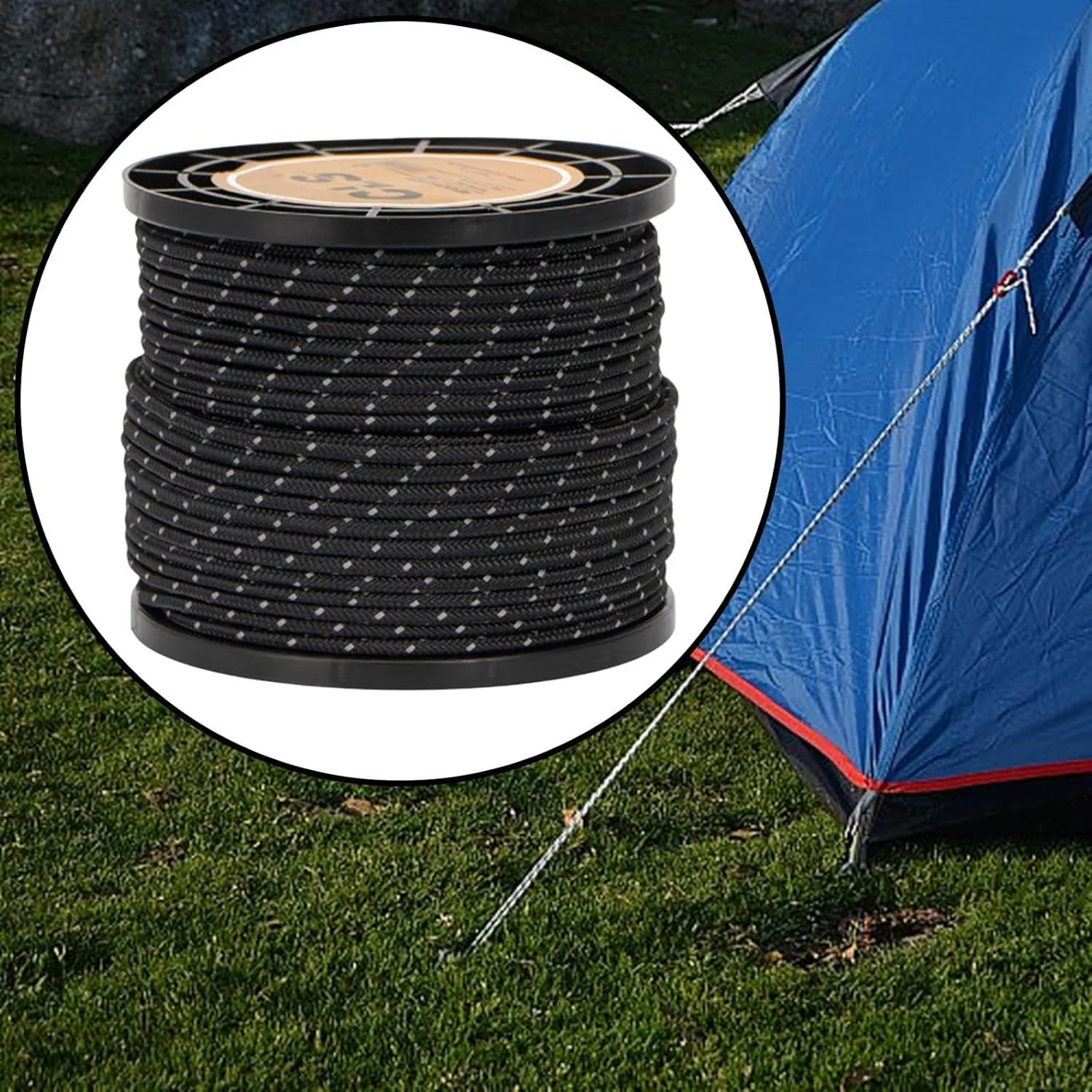 Reflective guyline Tent Cord Camp Rope Multipurpose Lightweight Reflective Tent Rope for Tent Tarp Outdoor Activities Hiking