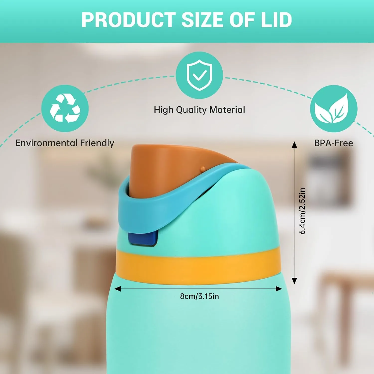 Replacement Lid for Owala Freesip, 2 PCS One Button Water Bottle Top Cap Compatible with OwalaFreesip 16oz 24oz 32oz 40oz, BPA-Free, No Water Leakage Replacement Accessories for Owala,Green