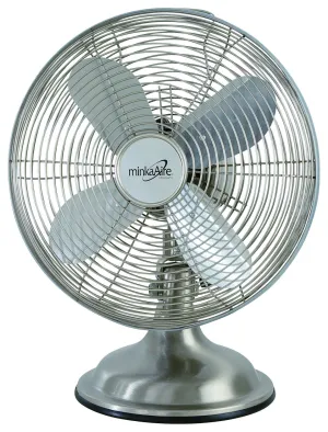 Retro Style Fan 10`` Table Fan in Brushed Nickel
