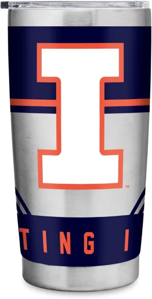 Rico Industries NCAA 20oz Stainless Steel Tumbler with Lid - Great For Coffee, Tea, Water or Cocktails
