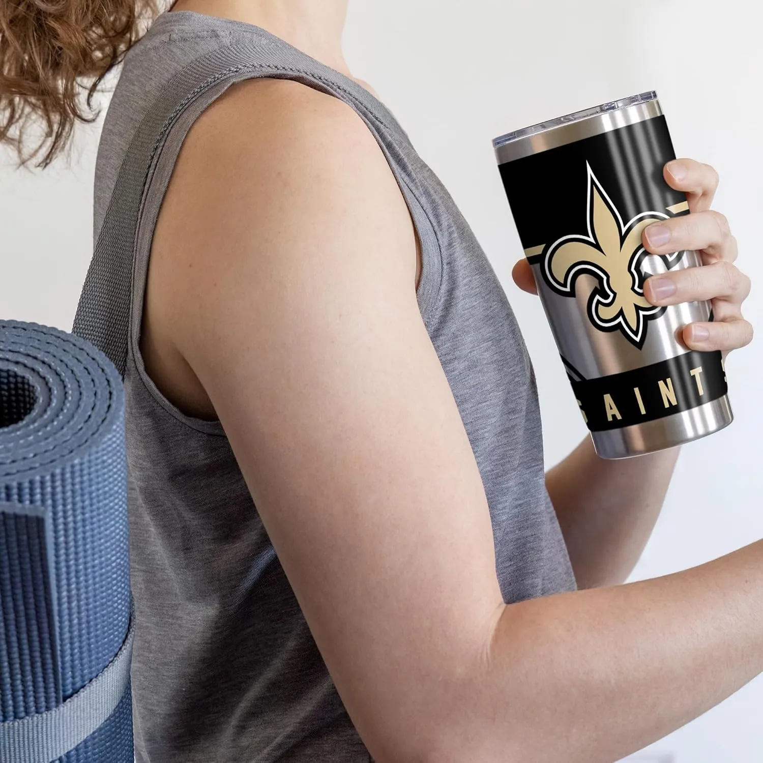 Rico Industries NFL Football 20oz Stainless Steel Tumbler with Lid - Great For Coffee, Tea, Water or Cocktails