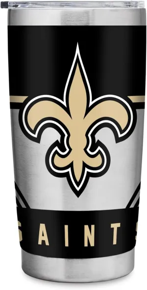 Rico Industries NFL Football 20oz Stainless Steel Tumbler with Lid - Great For Coffee, Tea, Water or Cocktails