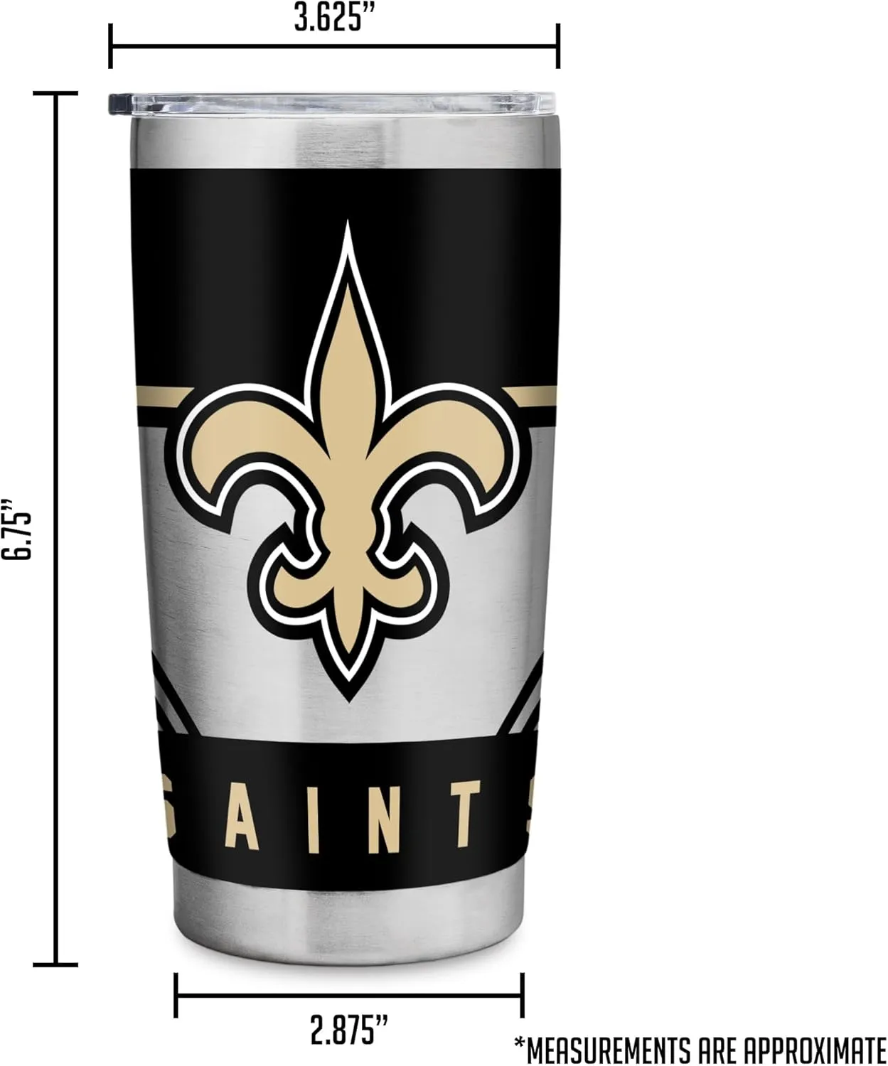 Rico Industries NFL Football 20oz Stainless Steel Tumbler with Lid - Great For Coffee, Tea, Water or Cocktails