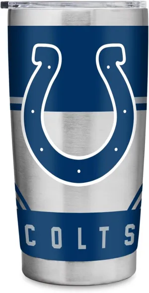 Rico Industries NFL Football 20oz Stainless Steel Tumbler with Lid - Great For Coffee, Tea, Water or Cocktails