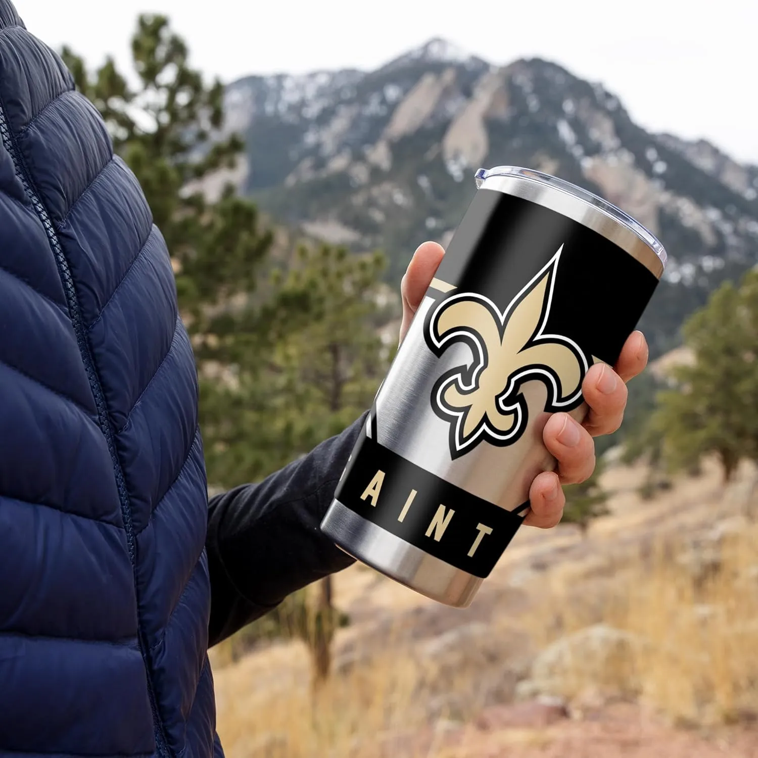 Rico Industries NFL Football 20oz Stainless Steel Tumbler with Lid - Great For Coffee, Tea, Water or Cocktails