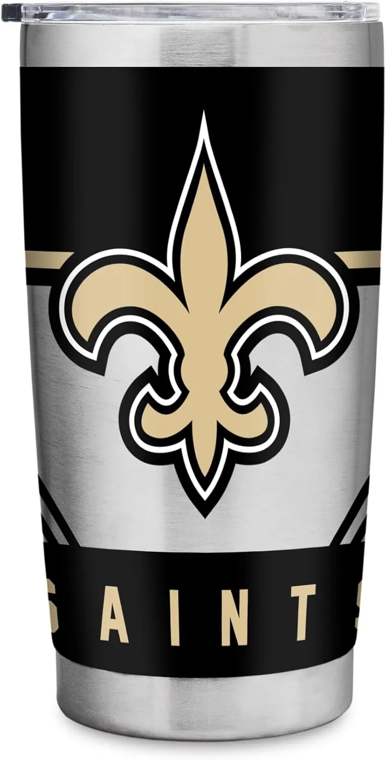Rico Industries NFL Football 20oz Stainless Steel Tumbler with Lid - Great For Coffee, Tea, Water or Cocktails