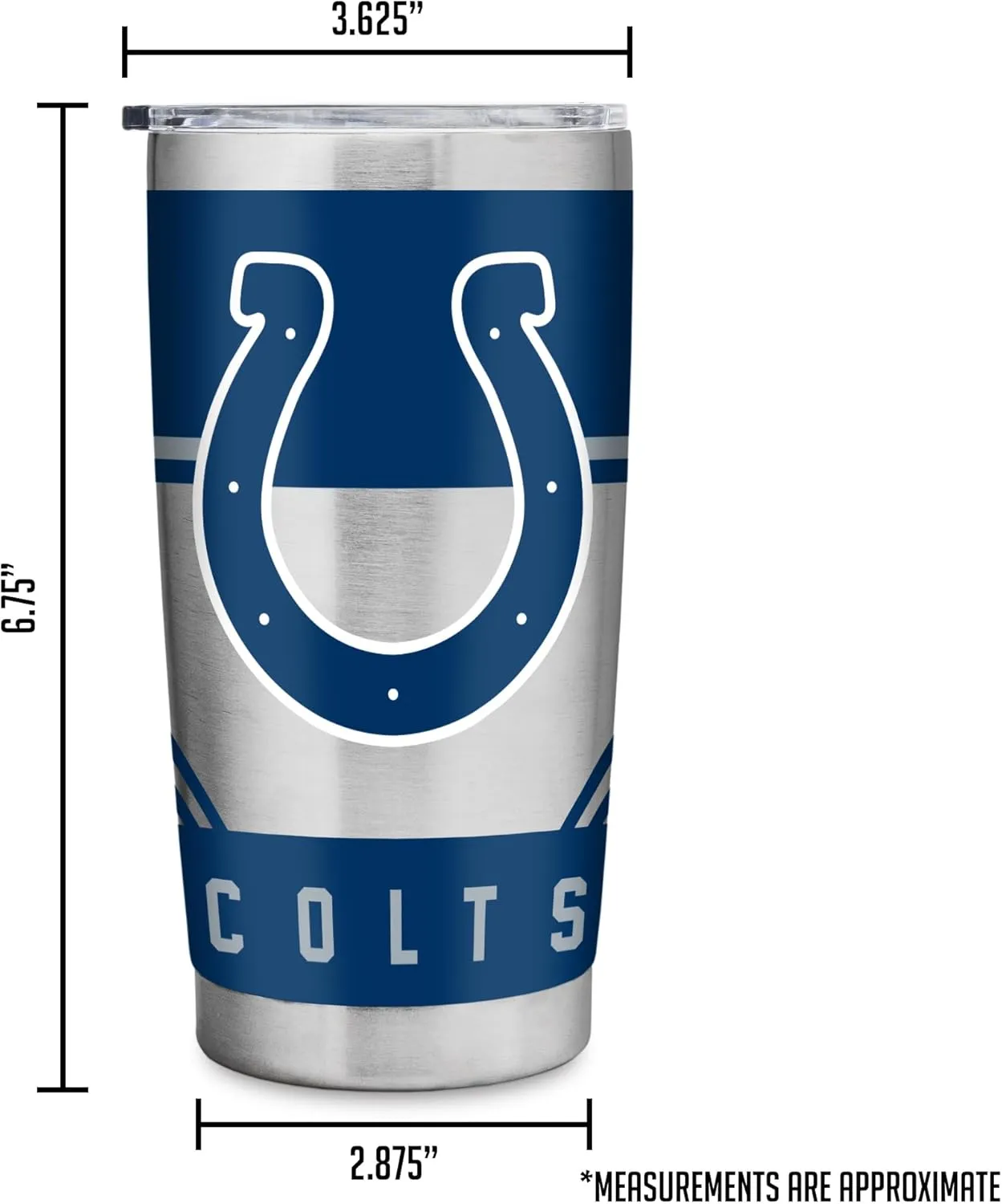 Rico Industries NFL Football 20oz Stainless Steel Tumbler with Lid - Great For Coffee, Tea, Water or Cocktails
