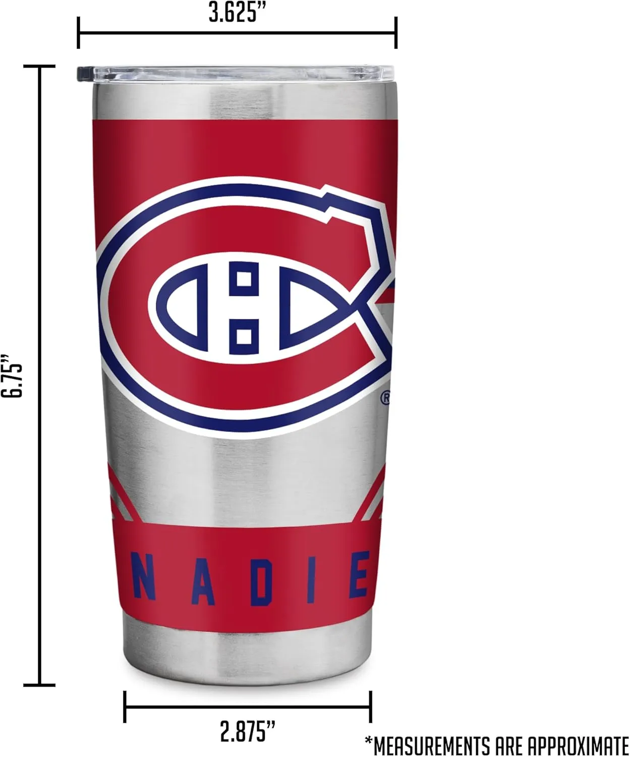 Rico Industries NHL Hockey 20oz Stainless Steel Tumbler with Lid - Great for Coffee, Tea, Water or Cocktails