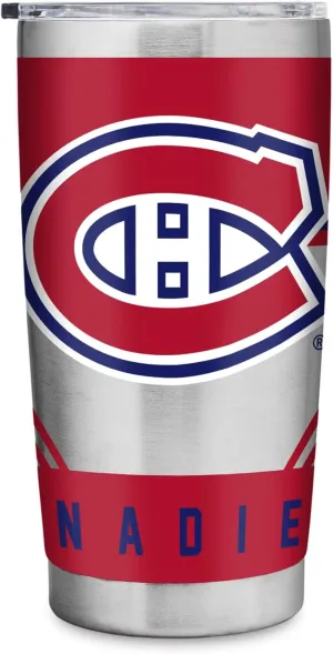 Rico Industries NHL Hockey 20oz Stainless Steel Tumbler with Lid - Great for Coffee, Tea, Water or Cocktails