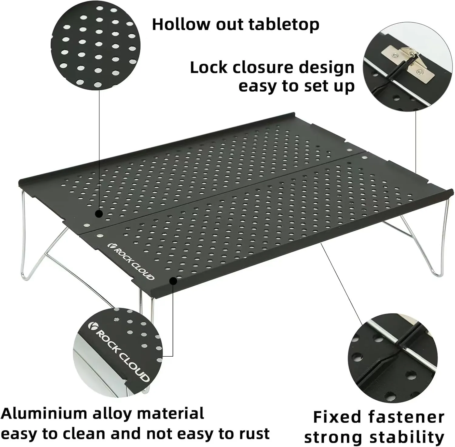 ROCK CLOUD Mini Compact Camping Table Ultralight Folding Table for Backpacking Camp Hiking Beach Picnic BBQ