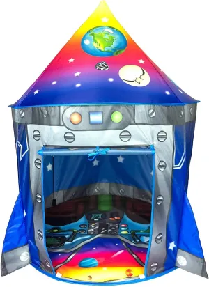 Rocket Ship Play Tent for Kids | Spaceship Toys and Forts for Boys and Girls | Imaginative Indoor and Active Outdoor Play, Games & Gifts