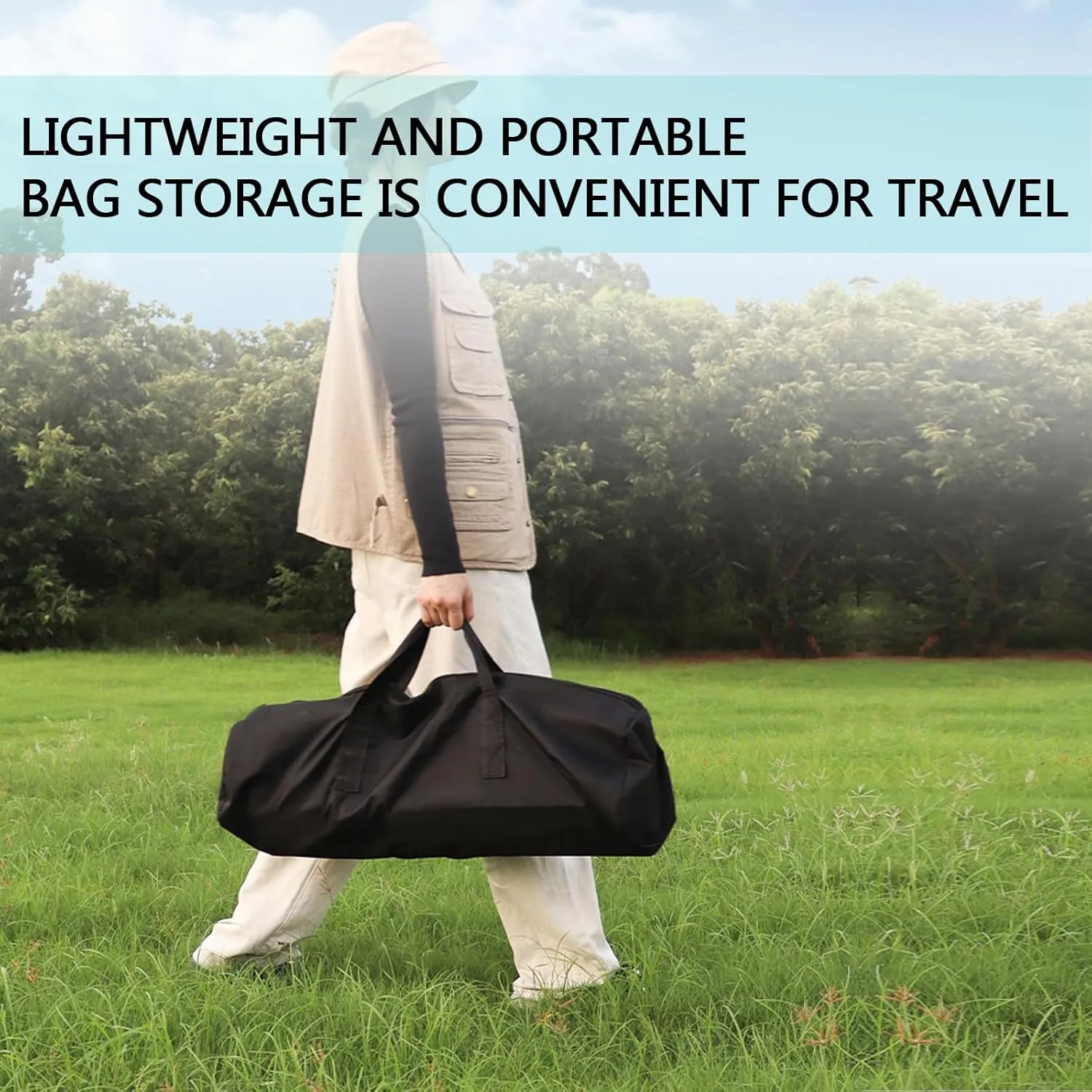 Roll-Up Camping Table, Lightweight Aluminum Folding Table with Carrying Bag, Compact Design for Camping, Backpacking, Picnic, and Patio Use with Carrying Bag