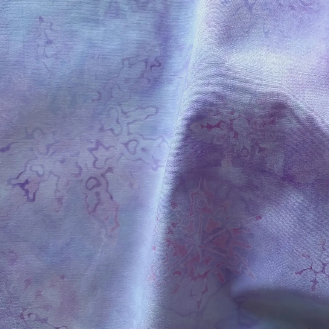 Rose & Lavender Snowflakes Cotton Batik (Made in Indonesia)
