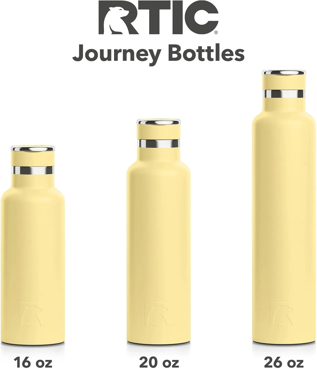 RTIC 26oz Journey Bottle Metal Stainless Steel Vacuum Insulated, BPA Free, Reusable, for Water, Hot and Cold Drinks, Travel, Sports, Camping, Sunlight