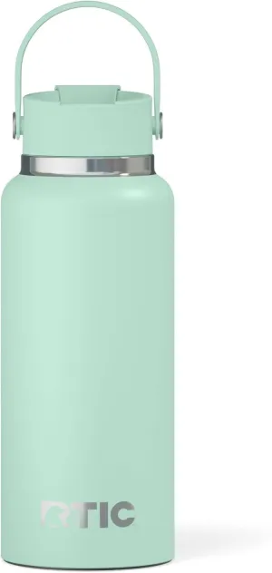 RTIC 32oz Outback Bottle, Insulated, Stainless Steel, Metal, Double Wall Vacuum-Insulation, Ceramic Lined, Leak-Proof Lid, BPA-Free Water Flask for Hiking, Running, Sports, Outdoor, Fresh Mint