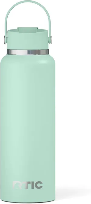 RTIC 40oz Outback Bottle, Insulated, Stainless Steel, Metal, Double Wall Vacuum-Insulation, Ceramic Lined, Leak-Proof Lid, BPA-Free Water Flask for Hiking, Running, Sports, Outdoor, Fresh Mint