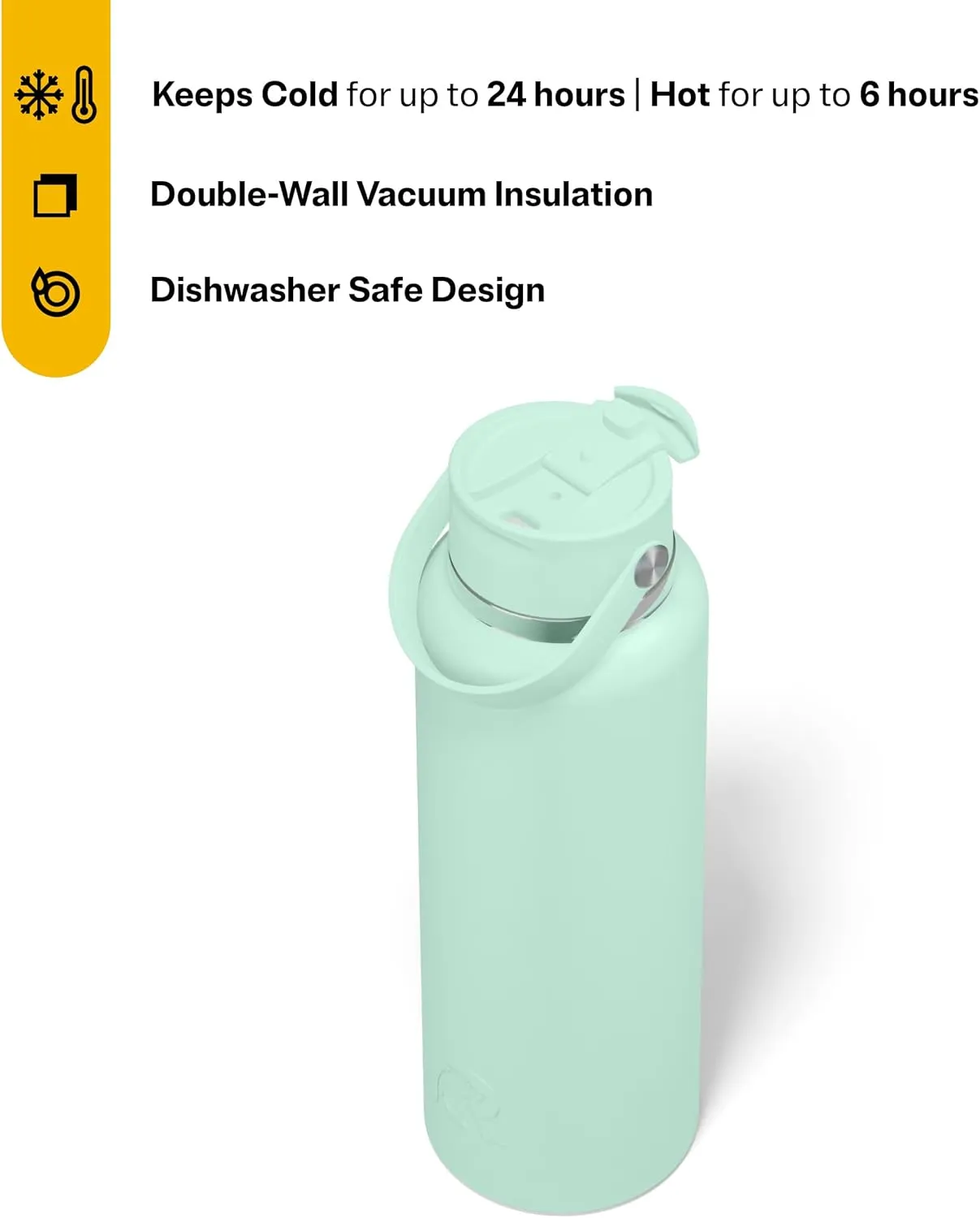 RTIC 40oz Outback Bottle, Insulated, Stainless Steel, Metal, Double Wall Vacuum-Insulation, Ceramic Lined, Leak-Proof Lid, BPA-Free Water Flask for Hiking, Running, Sports, Outdoor, Fresh Mint