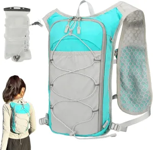 Running Vest - Running Hydration Pack, Hiking Hydration Backpack,Adjustable Breathable Sports Bag with 1.5L Water Bladder for Women Outdoor Workout Riding Trekking Camping Fishing Travel