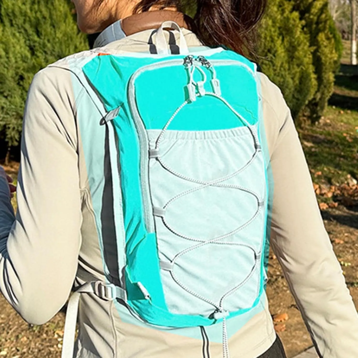 Running Vest - Running Hydration Pack, Hiking Hydration Backpack,Adjustable Breathable Sports Bag with 1.5L Water Bladder for Women Outdoor Workout Riding Trekking Camping Fishing Travel