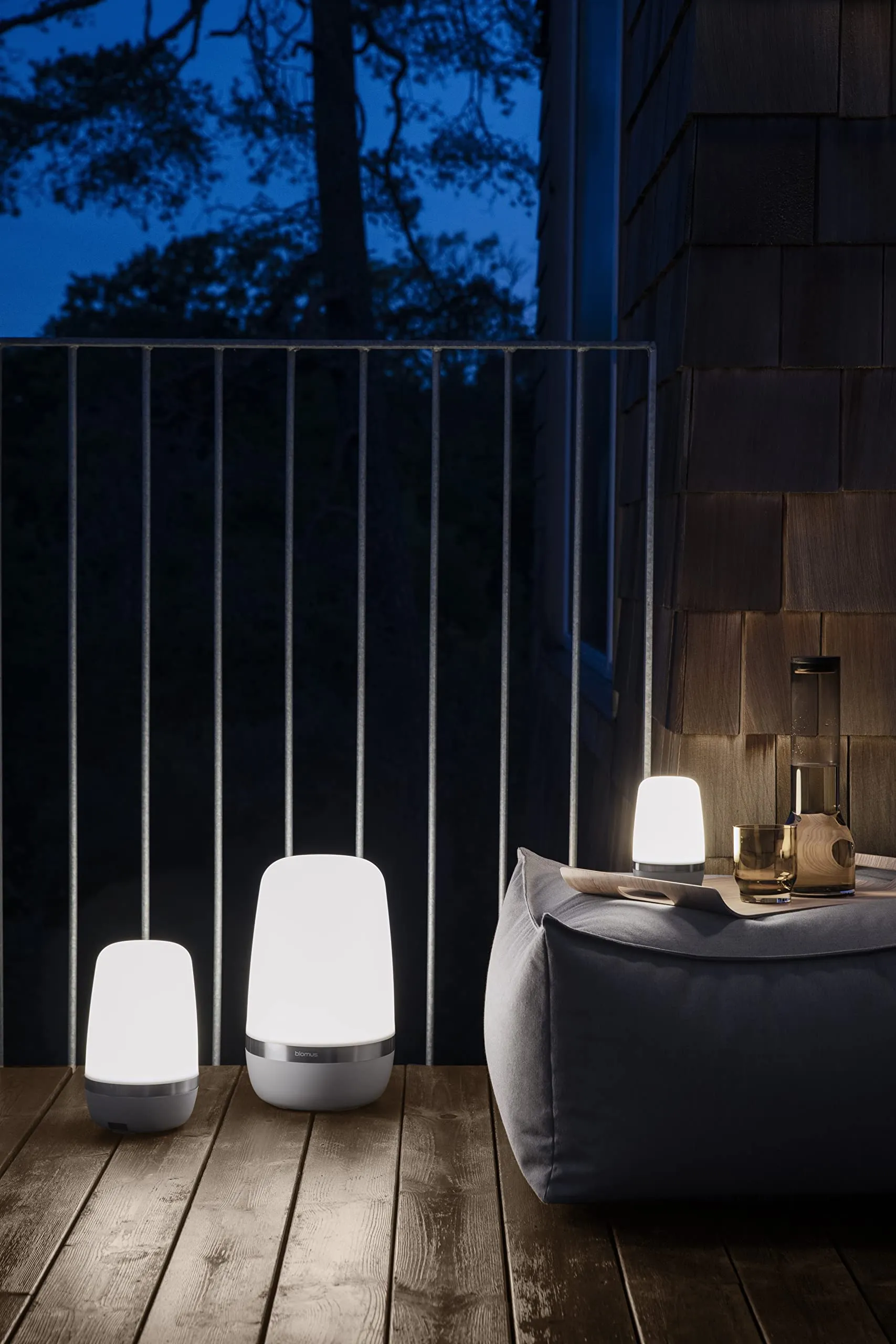 Rynx | Blomus Spirit Led Rechargeable Outdoor Table Lamp - Warm Grey, Usb Cable, Size S
