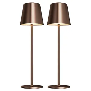 Rynx | Kakanuo Wireless Table Lamps Set of 2, Portable LED Battery-Powered Lamp, Wireless Rechargeable Lamp, 3 Color Stepless Small Take