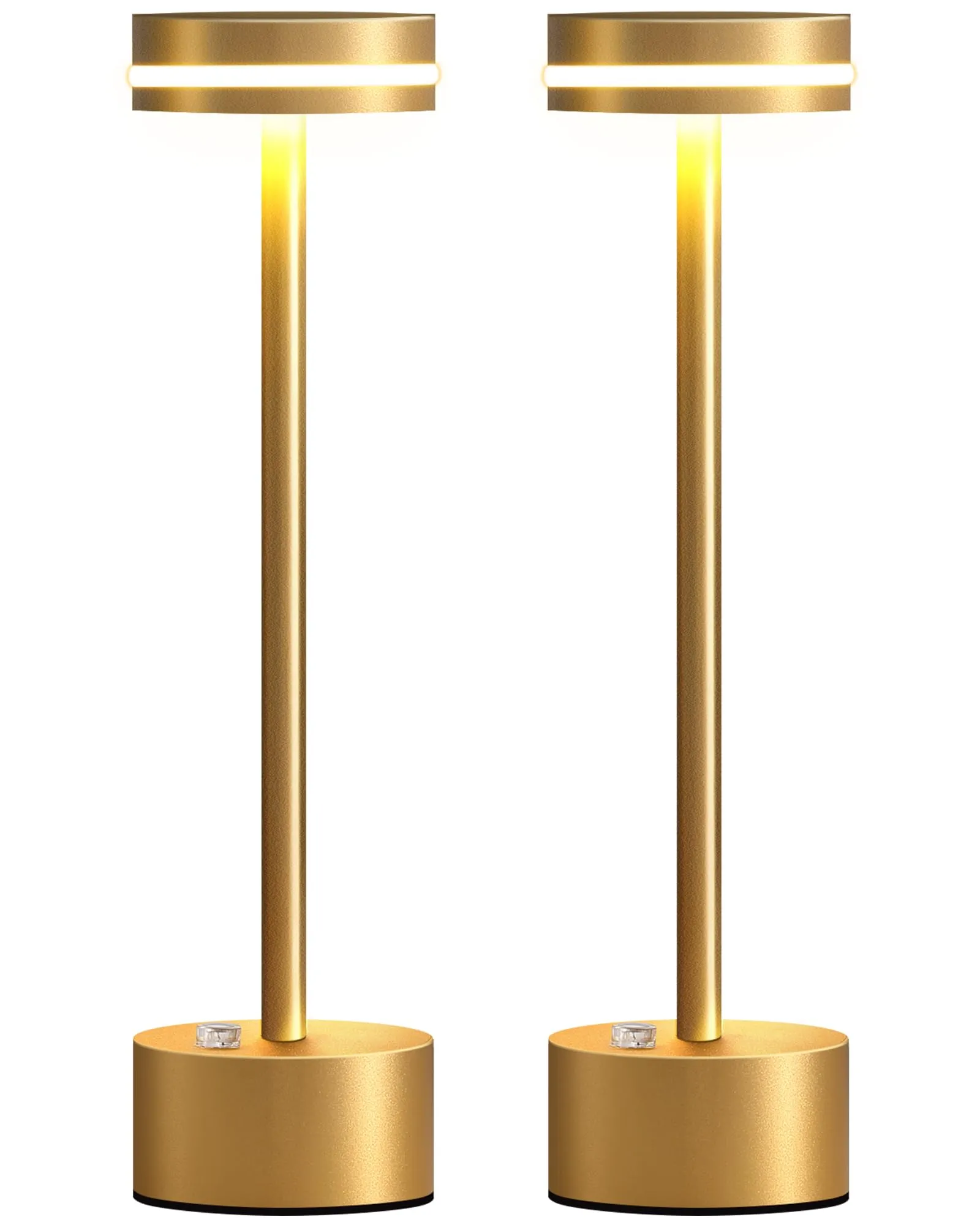 Rynx | Pusu Wireless Table Lamp Set of 2, Battery Powered LED Desk Lamp Portable Table Lights 3-Level Brightness Touch Control, Lightin