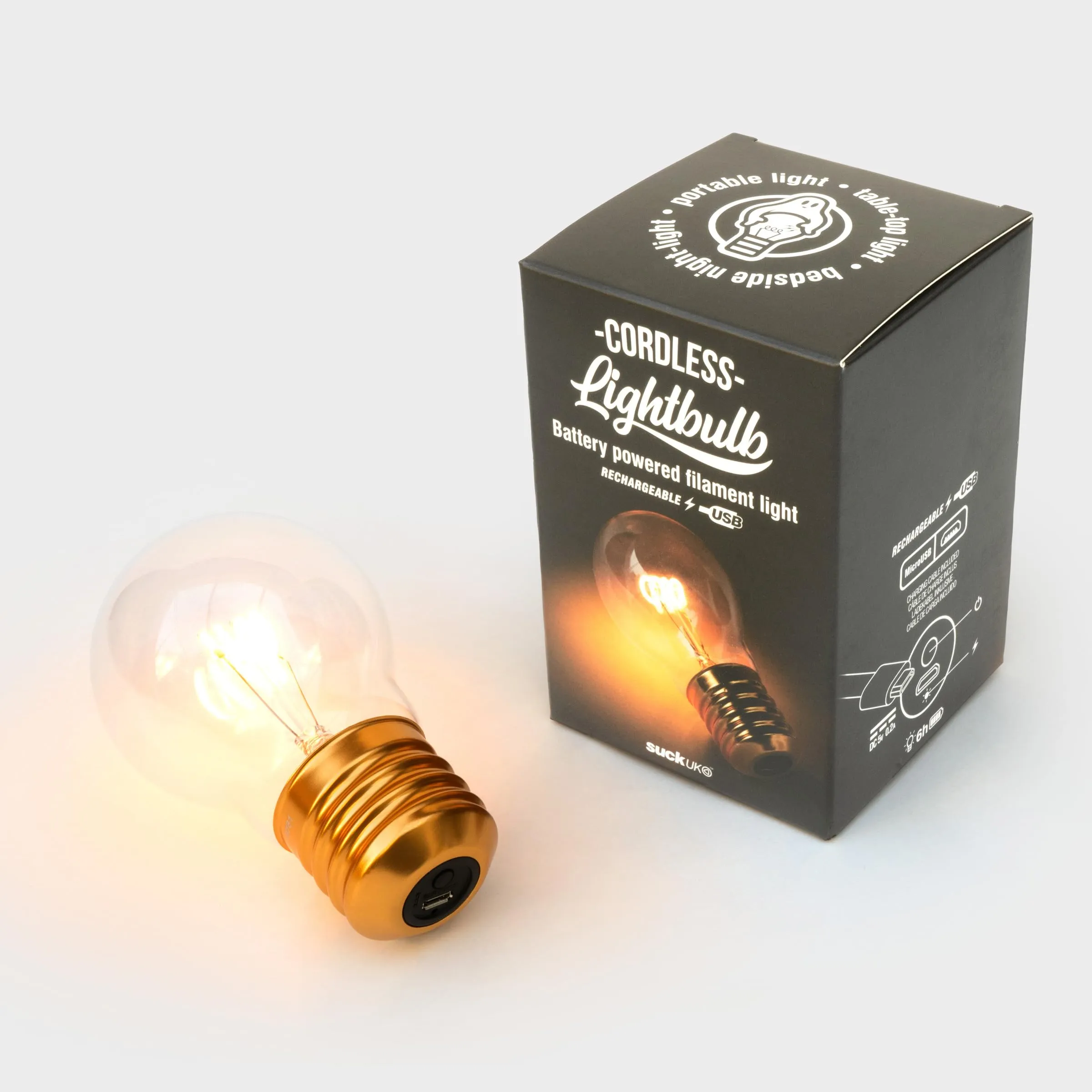 Rynx | Suck Uk USB Rechargeable Light Bulb Lamp | Decorative Wireless LED Ambient Lighting