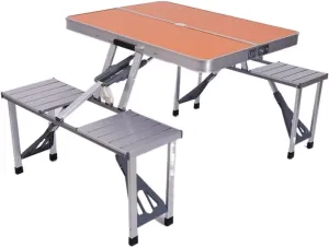 s Outdoor Camping and Chair One Table Four Chairs Aluminum Alloy Connected Simple Portable Folding Picnic Table