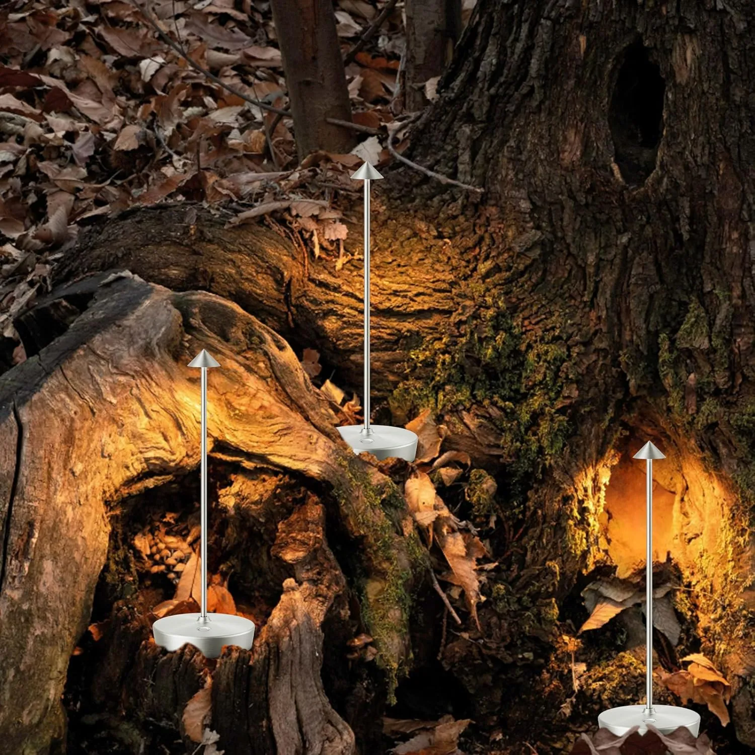 SAKRINGT 2 Pack Cordless Table Lamps Rechargeable, 6000mAh Battery Operated Waterproof Stepless Dimming Modern Portable LED Table Light for Restaurant Dining Patio Outdoor
