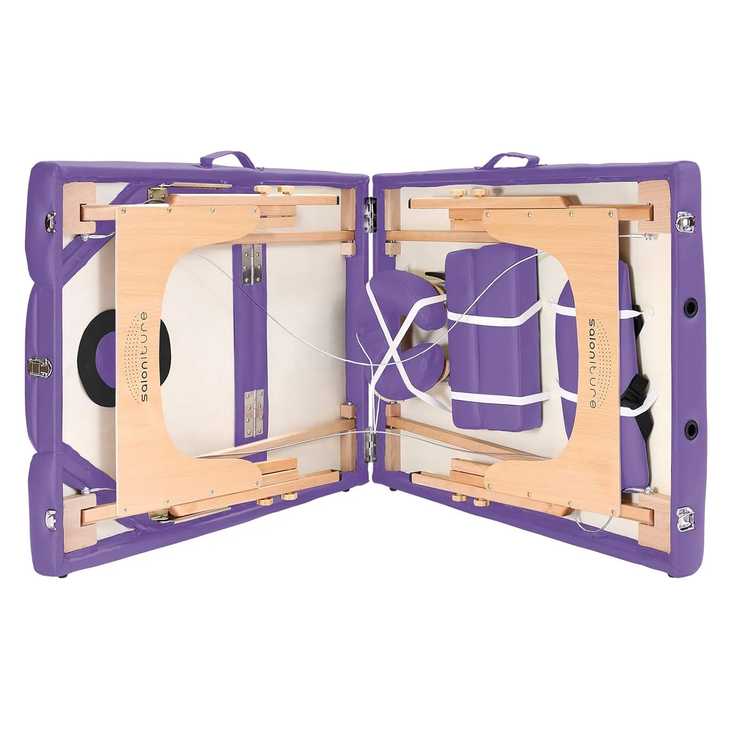 Saloniture Professional Portable Massage Table with Backrest - Lavender