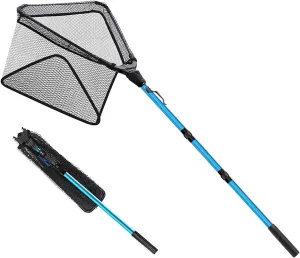 SAN LIKE Fishing Net Fish Landing Net Collapsible Fish Net with Anti-Slip Telescoping Rubber Pole Handle for Kids Adults in Saltwater Freshwater Multi-Size Extending to 37/42/43/51/69/71/89/98inch